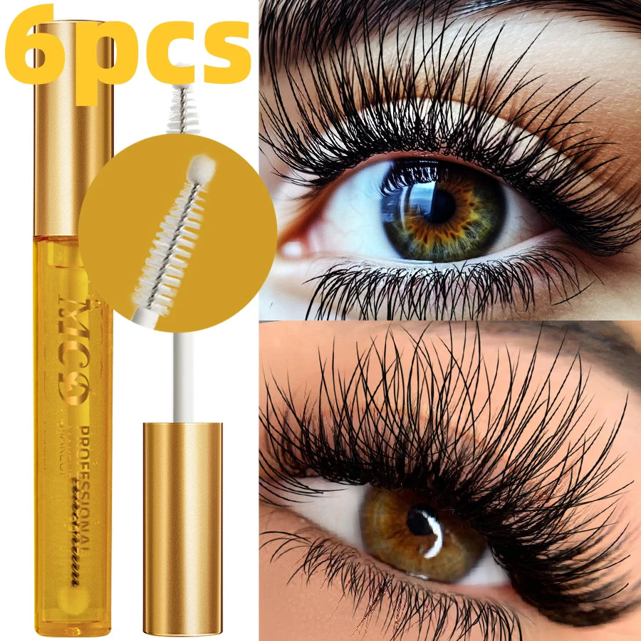 6pcs Nourishing Eyelash and Eyebrow Enhancer Serum Eye Set Natural Ingredients for Longer Fuller Thicker Eyebrows Eyelash Makeup for Women Gifts Eye Cosmetic