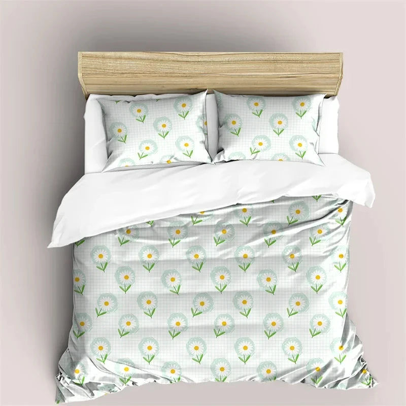 Bohemian Mandala Botanical Floral Brushed Duvet Cover Set