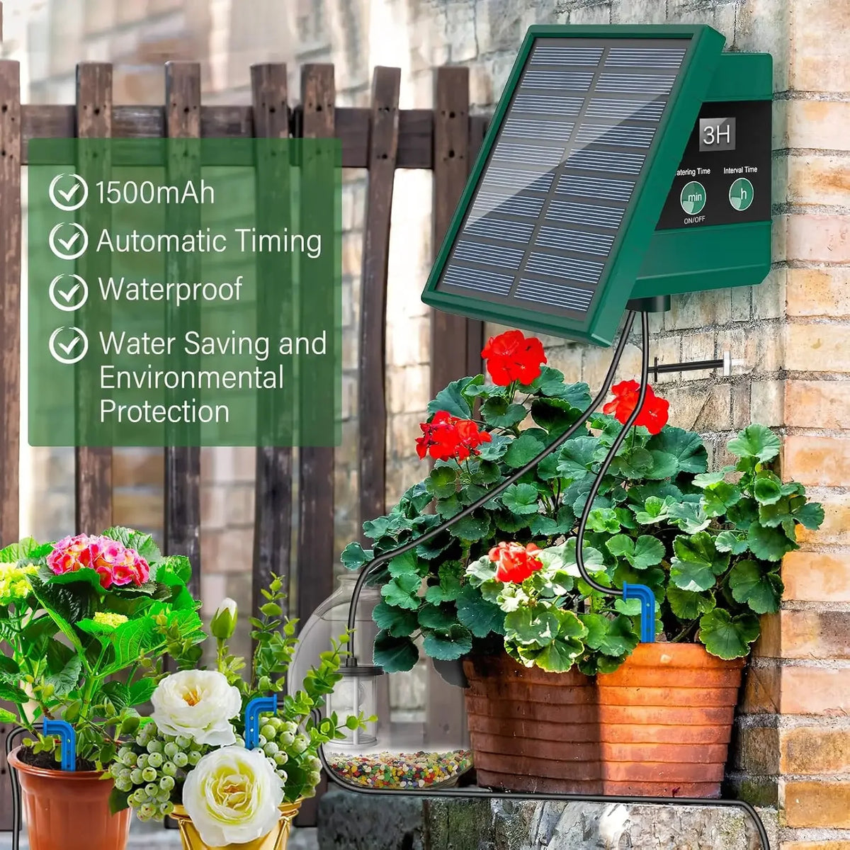Solar Automatic Drip Irrigation Kit For Outdoor Garden Balcony