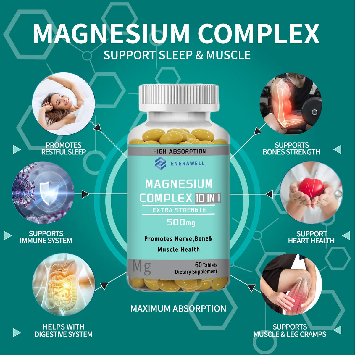 Magnesium Complex Capsules For Bone And Heart Health Support