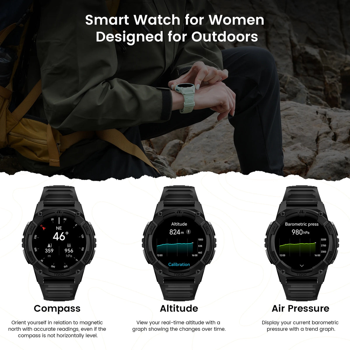 Kospet Tank S2 GPS Smartwatch With Compass Altimeter Barometer