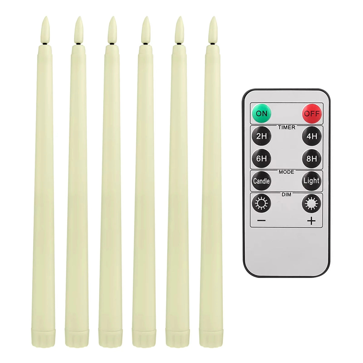 LED Flameless Taper Candles Flickering With Remote Battery Operated Decor