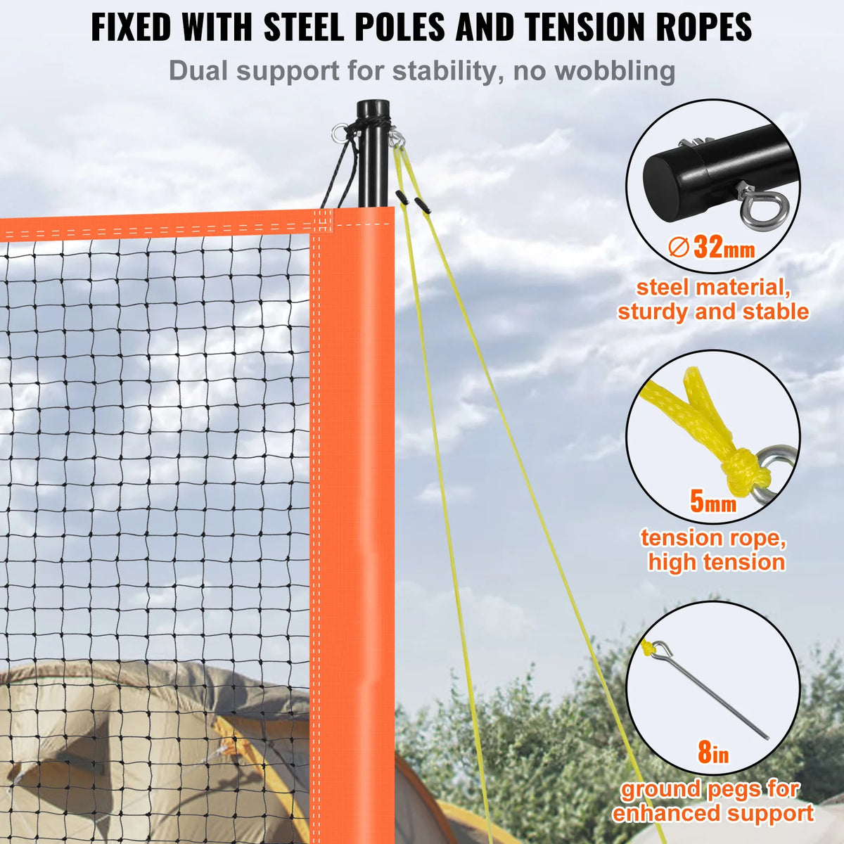 Professional Outdoor Volleyball And Badminton Combo Set With Carry Bag