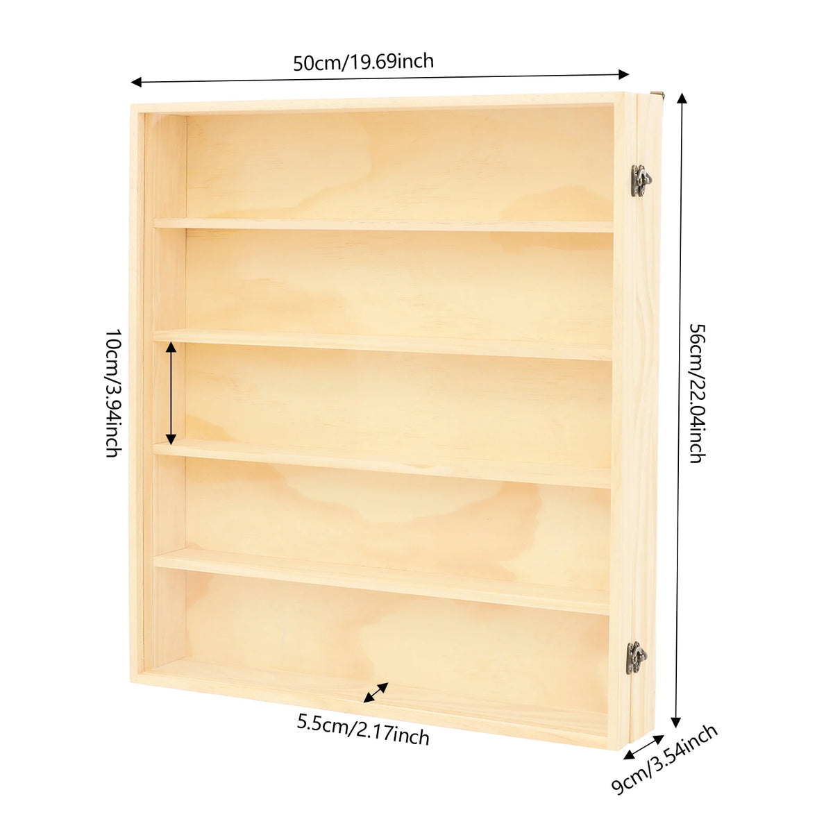 Bymaocar 5 Tier Wall Mounted Wooden Display Cabinet For Figurines
