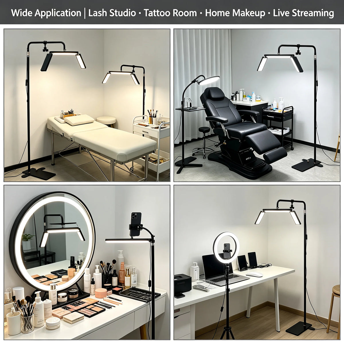 Bymaocar LED Lash Floor Lamp With Remote And Phone Stand