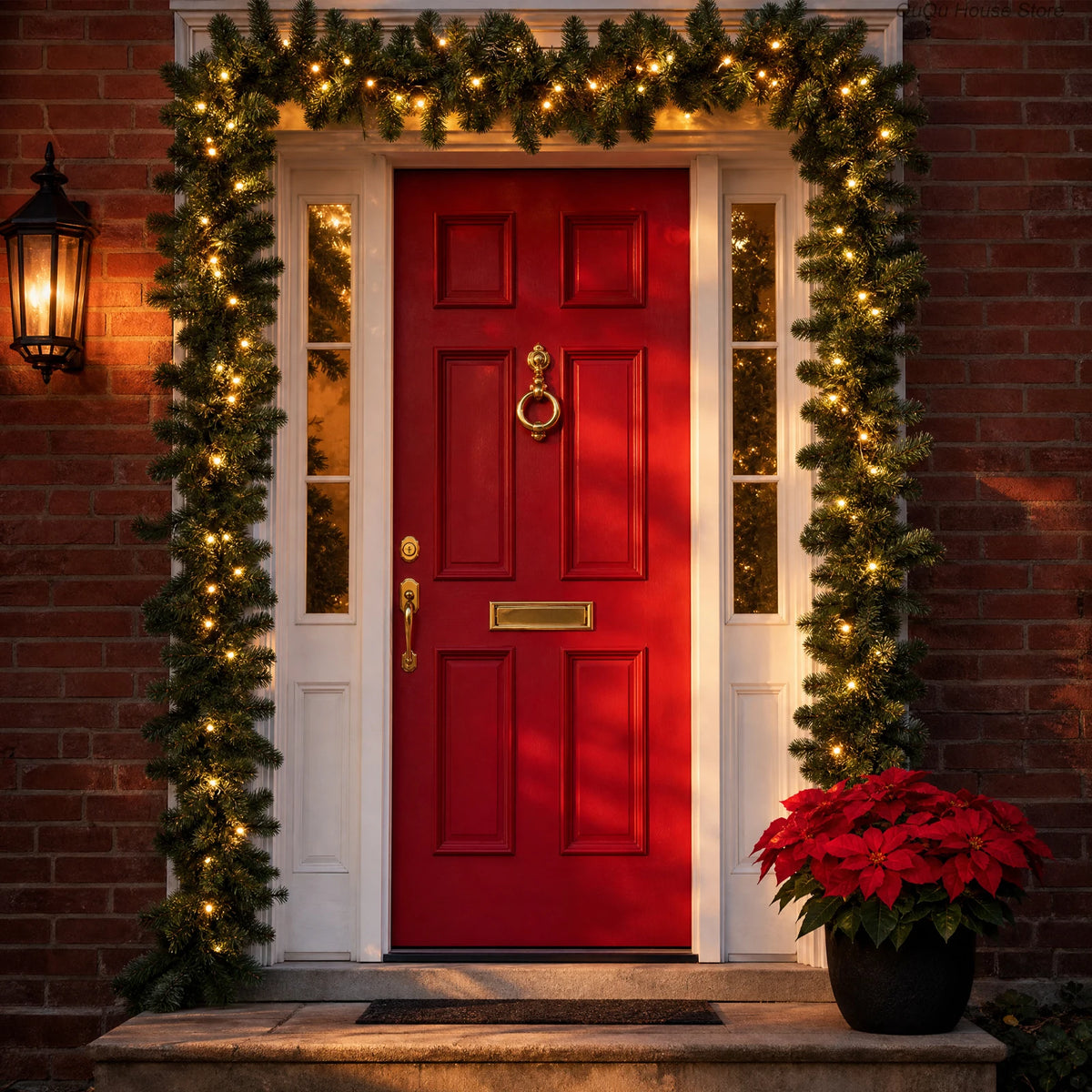 Artificial Pine Christmas Garland Door And Fireplace Decoration