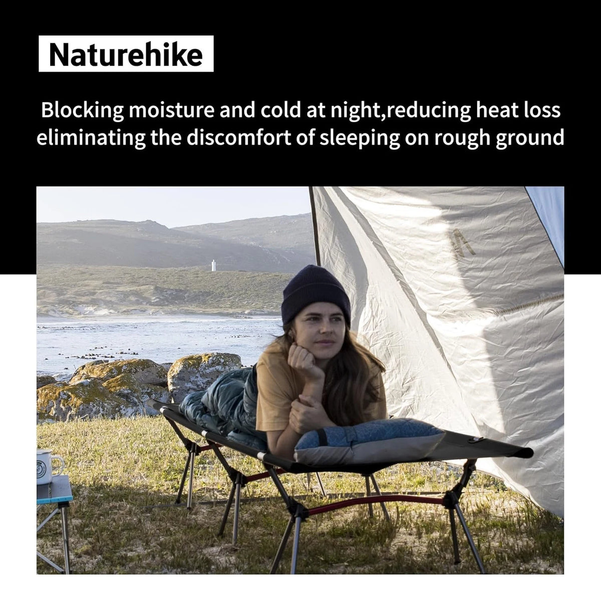 Naturehike Height Adjustable Folding Camping Cot Portable Bed