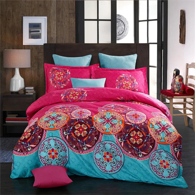 Brushed Microfiber Boho Duvet Cover and Two Pillowcases