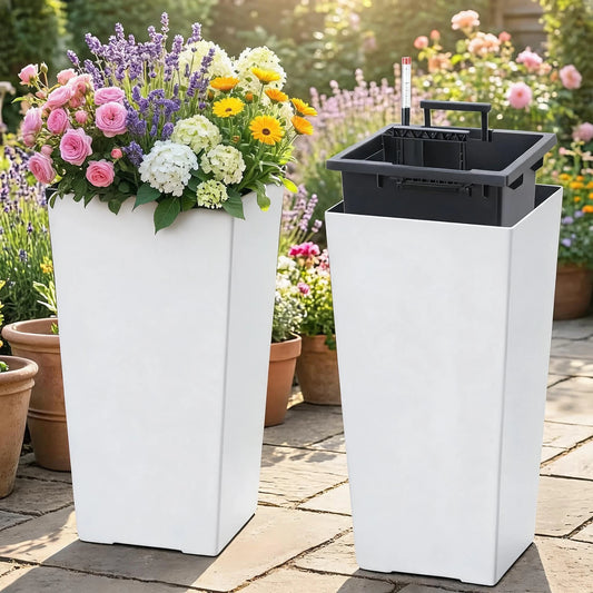 HiMISS Self Watering Indoor And Outdoor Planters With Drainage