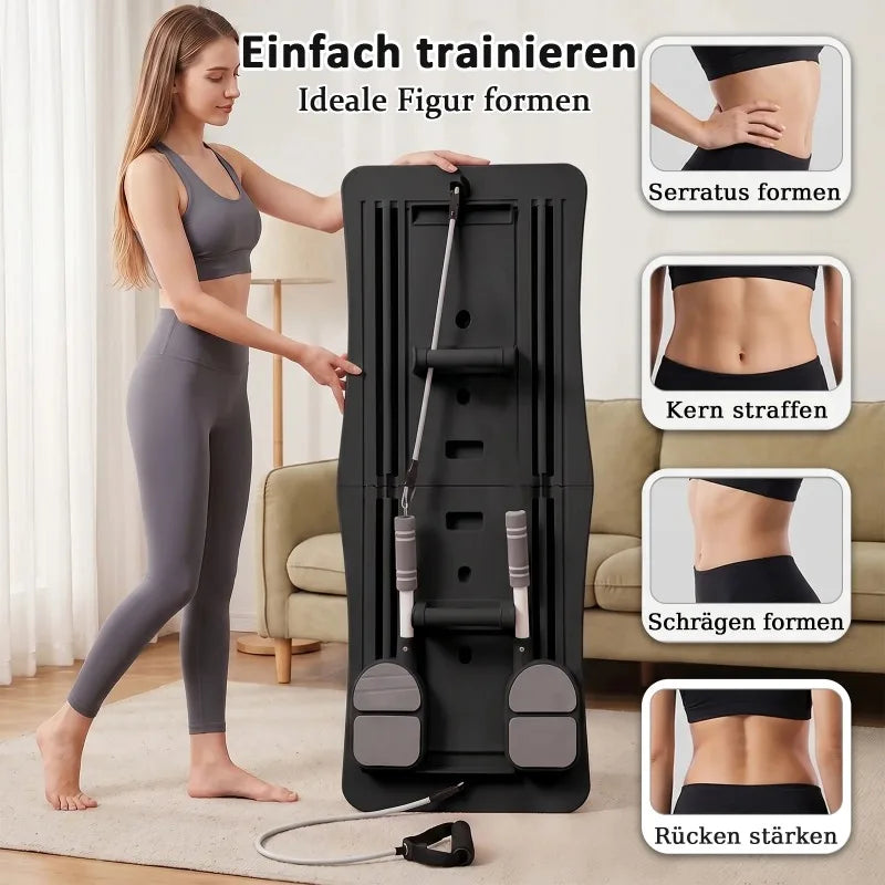 Portable Foldable Core Board With Resistance Bands And Handles