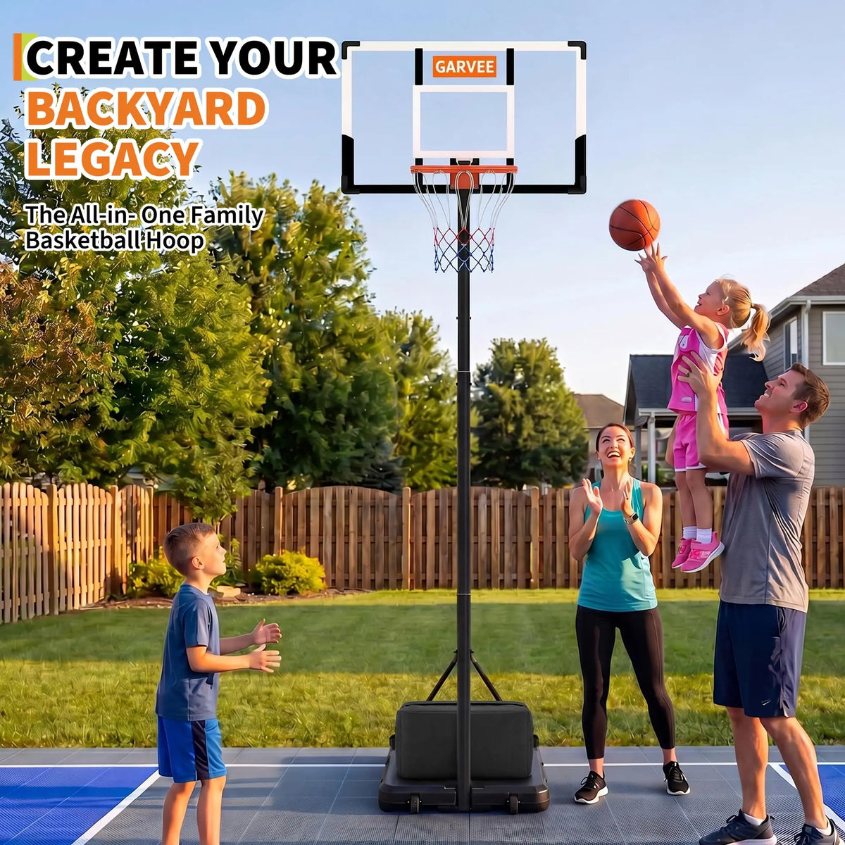 HiMiss Portable Adjustable Basketball Hoop With Wheels And Net