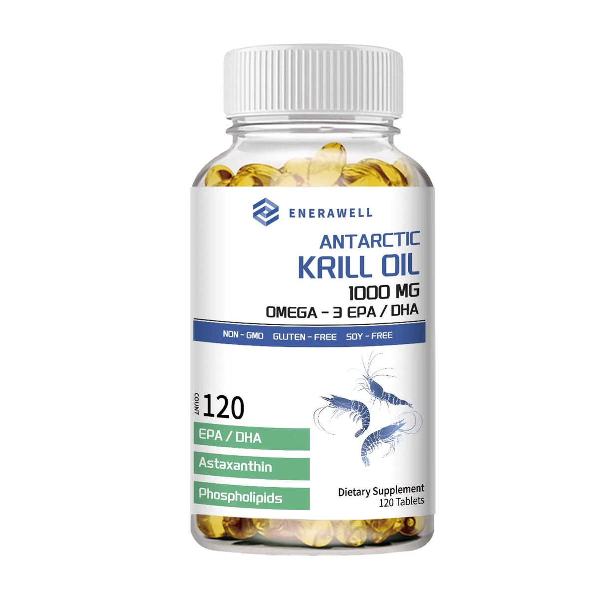Antarctic Krill Oil Capsules With Omega Three EPA DHA Astaxanthin