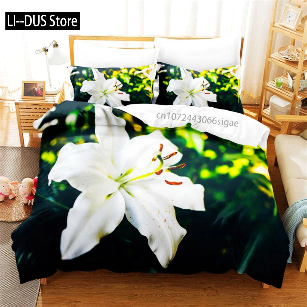 Pink Lotus Duvet Cover Set Featuring Stream Water Design Bedding