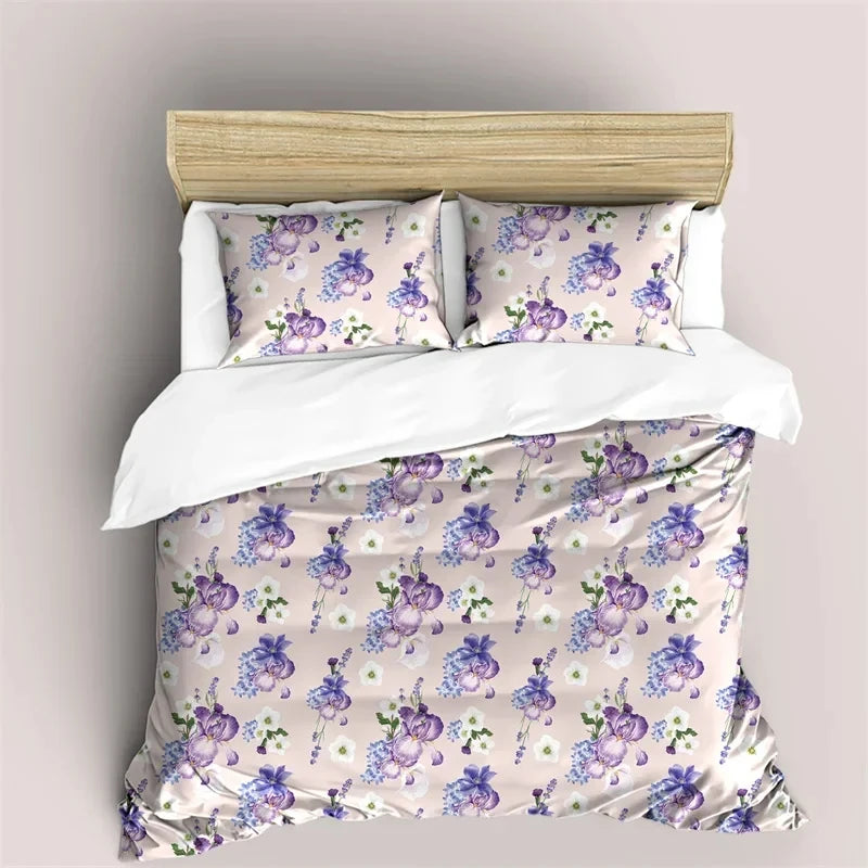 Bohemian Mandala Botanical Floral Brushed Duvet Cover Set