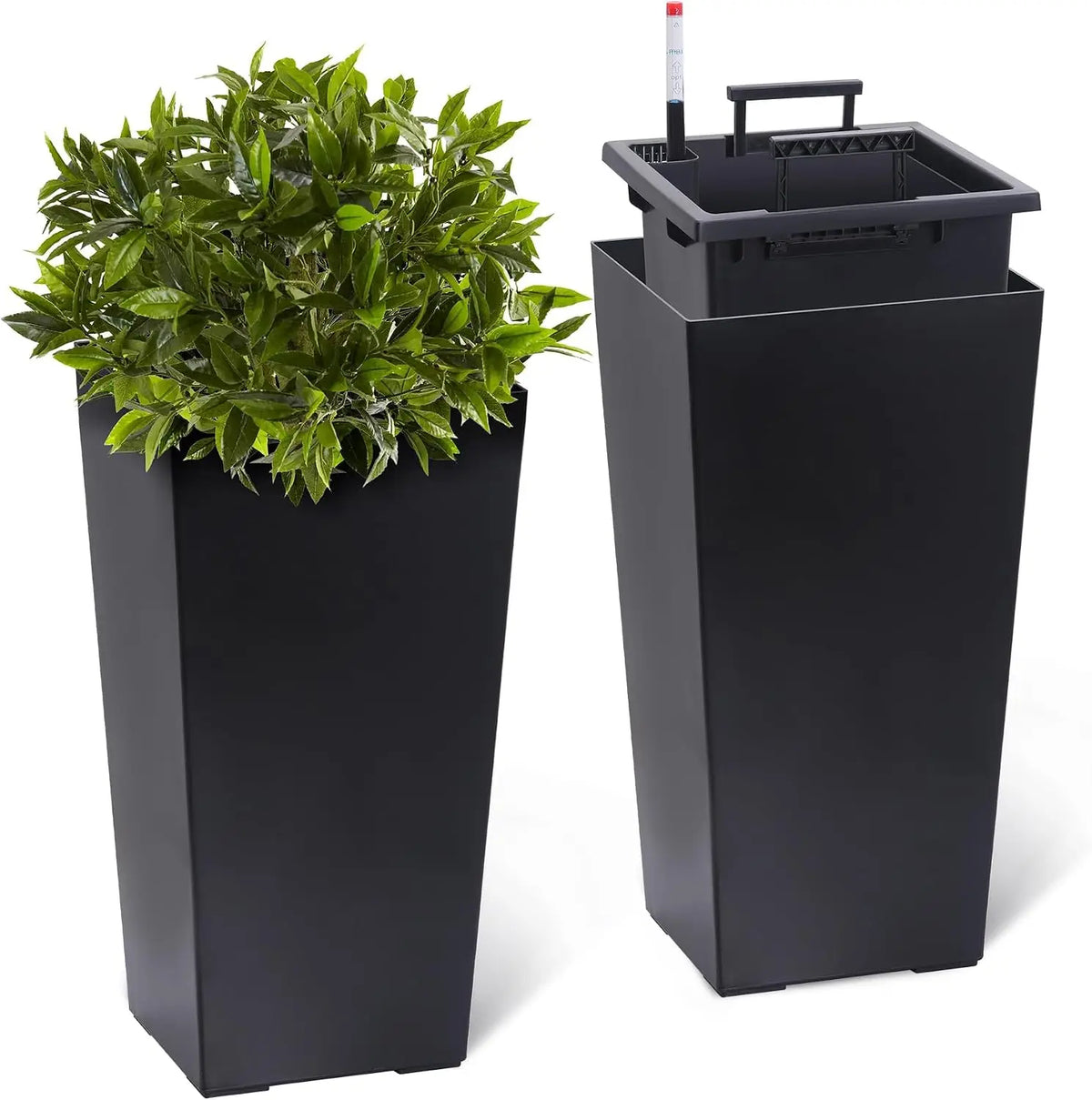 Twister.ck Two Self-Watering Planters With Monitor And Inner Bucket