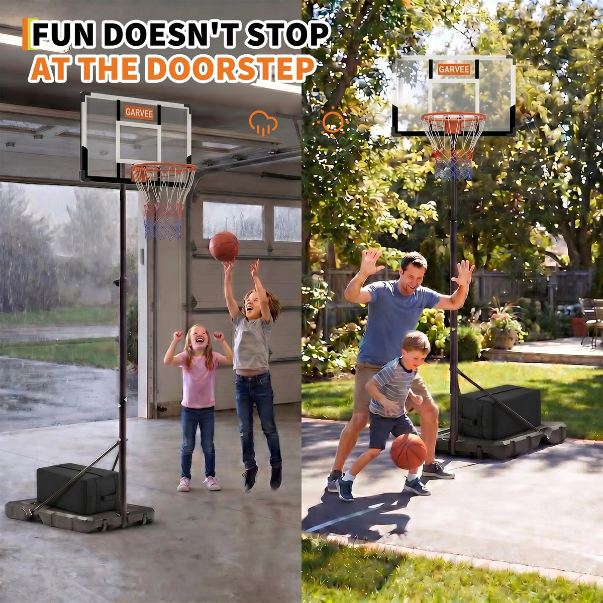 HiMiss Portable Adjustable Basketball Hoop With Wheels And Net