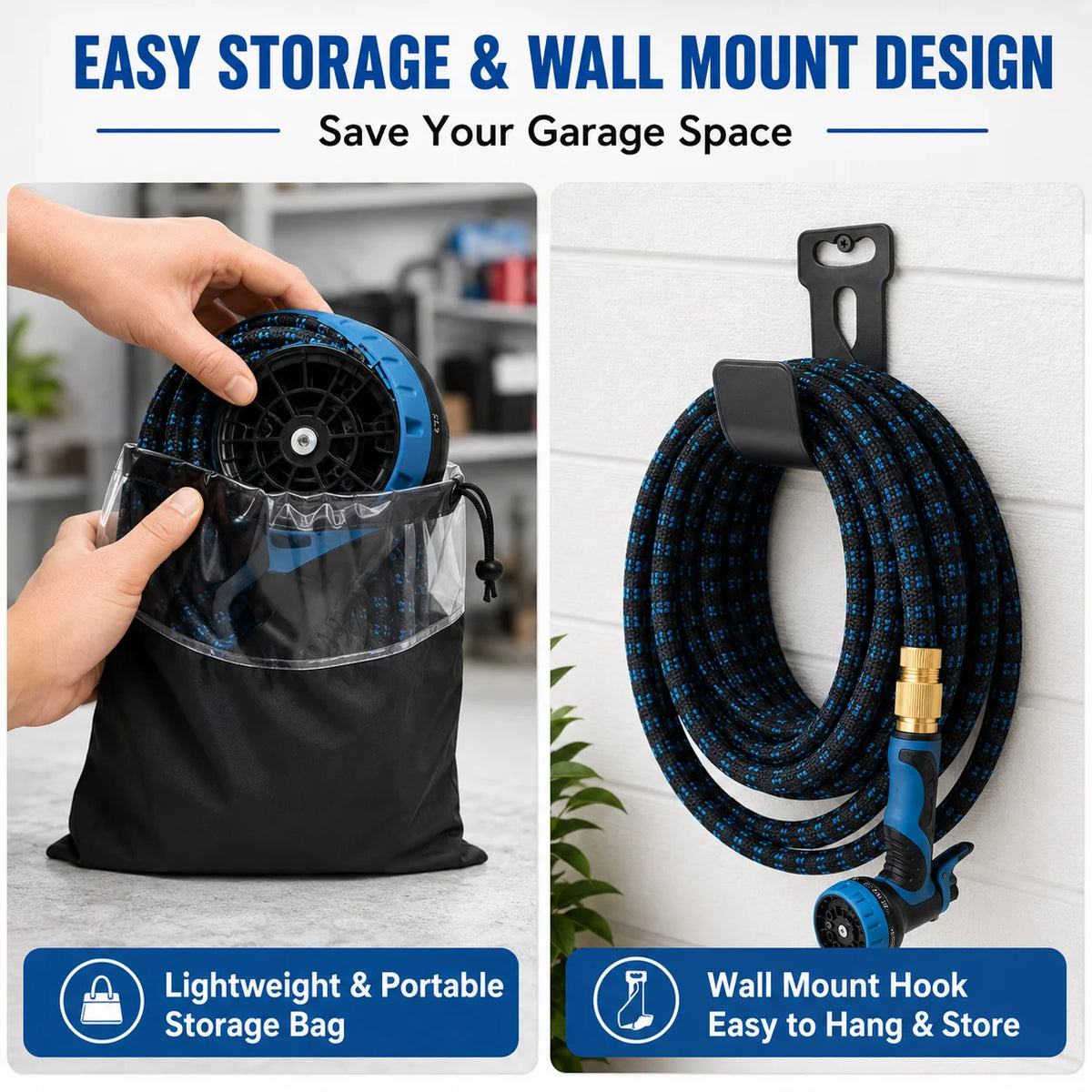 Heavy Duty Expandable Garden Water Hose With Brass Fittings