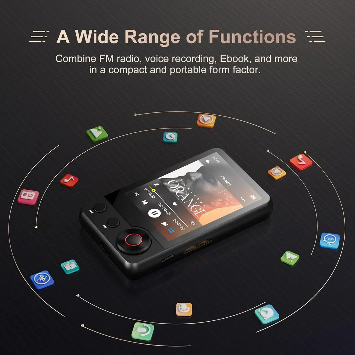 Mechen Portable MP3 Player Featuring Bluetooth Stereo Audio