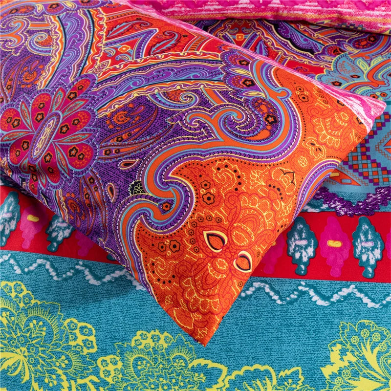 Brushed Microfiber Boho Duvet Cover and Two Pillowcases