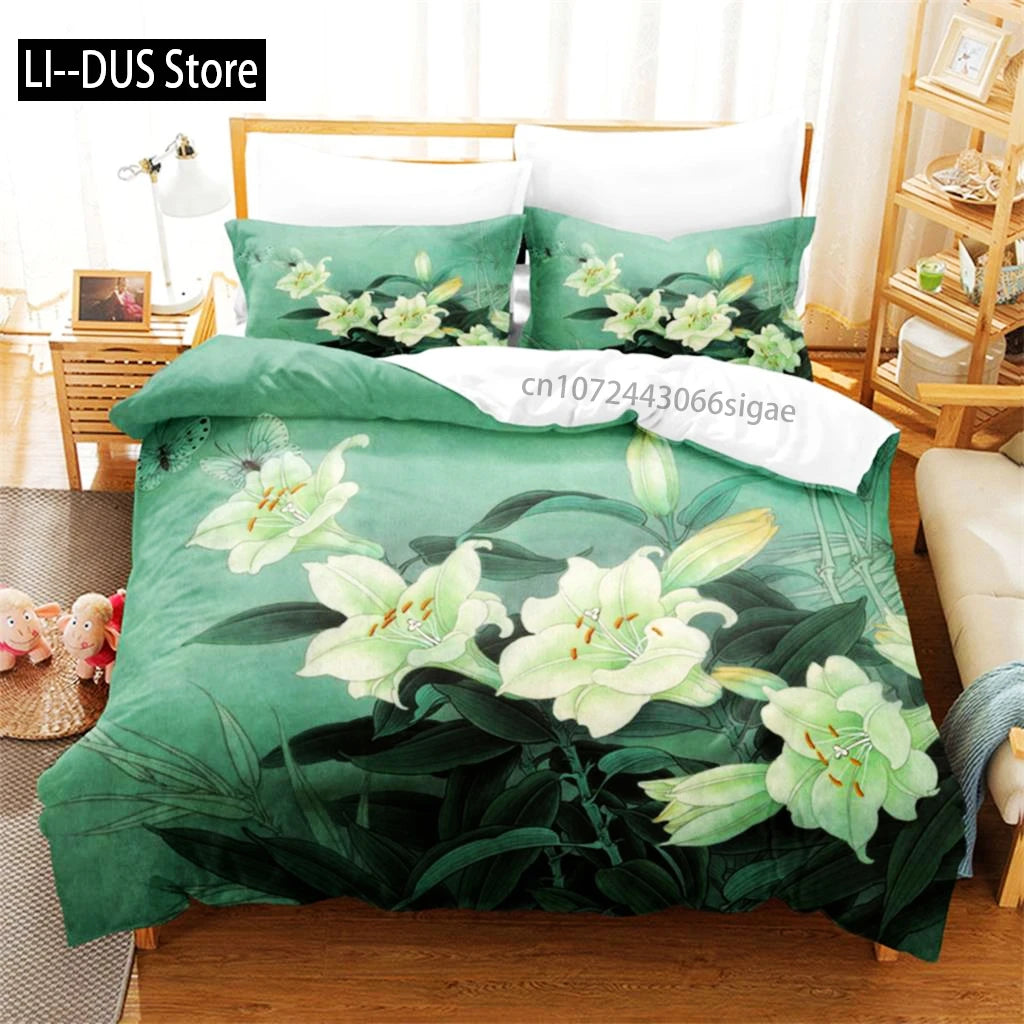 Pink Lotus Duvet Cover Set Featuring Stream Water Design Bedding