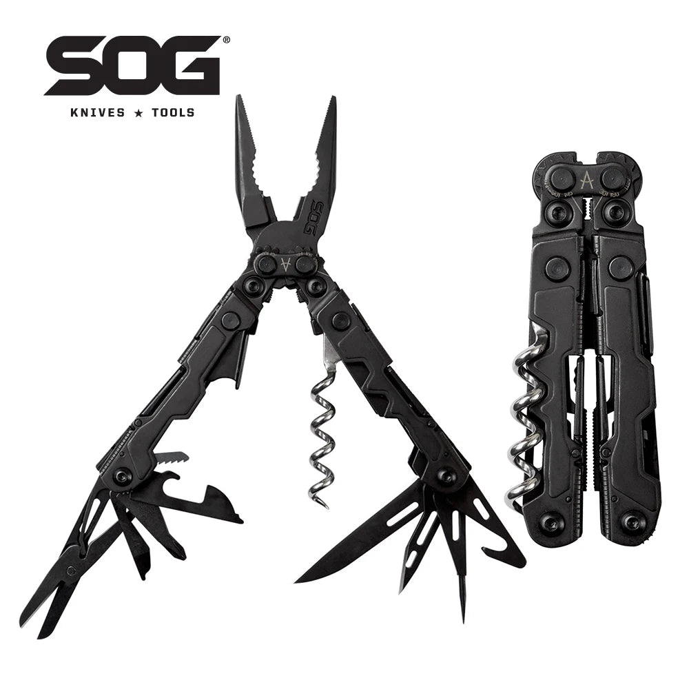 SOG PowerLitre 19-Function Stainless Steel Compact Multitool With Corkscrew