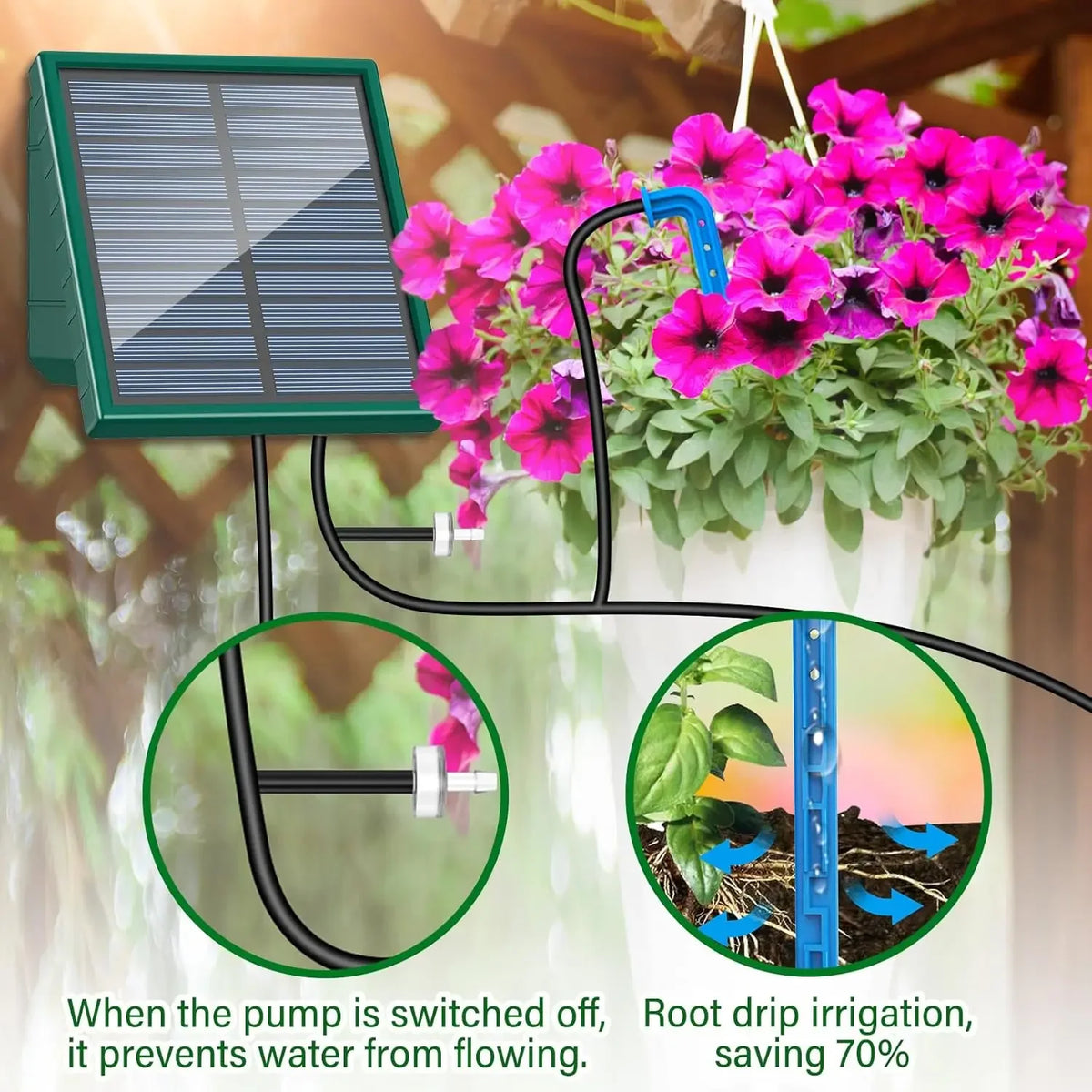 Solar Automatic Drip Irrigation Kit For Outdoor Garden Balcony