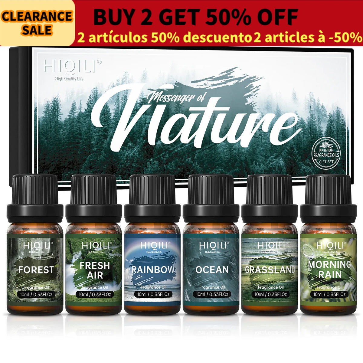HIQILI Nature Fragrance Oils Gift Set For Aromatherapy Essentials