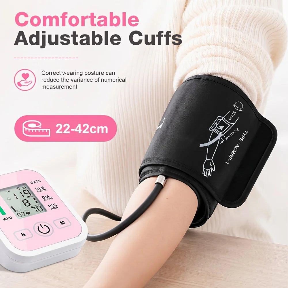 Automatic Upper Arm Blood Pressure Monitor With Voice And LCD