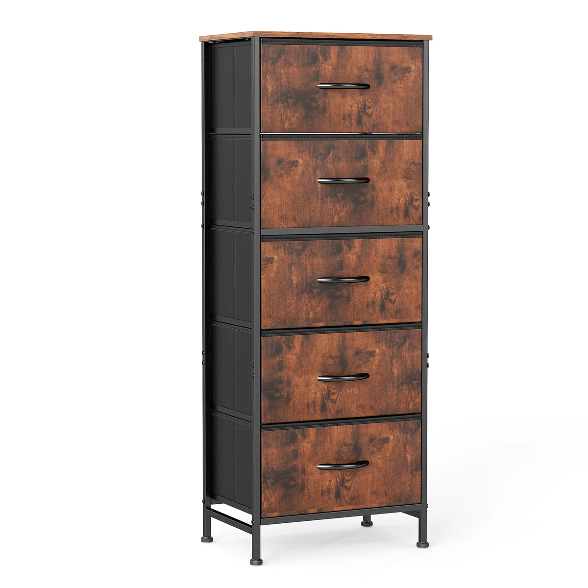 JHK Modern Five Fabric Drawers Storage Cabinet With Steel Frame