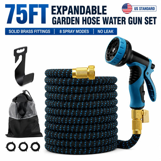 Heavy Duty Expandable Garden Water Hose With Brass Fittings