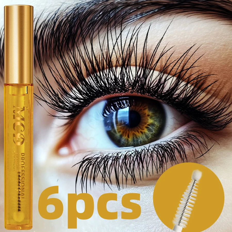 6pcs Nourishing Eyelash and Eyebrow Enhancer Serum Eye Set Natural Ingredients for Longer Fuller Thicker Eyebrows Eyelash Makeup for Women Gifts Eye Cosmetic