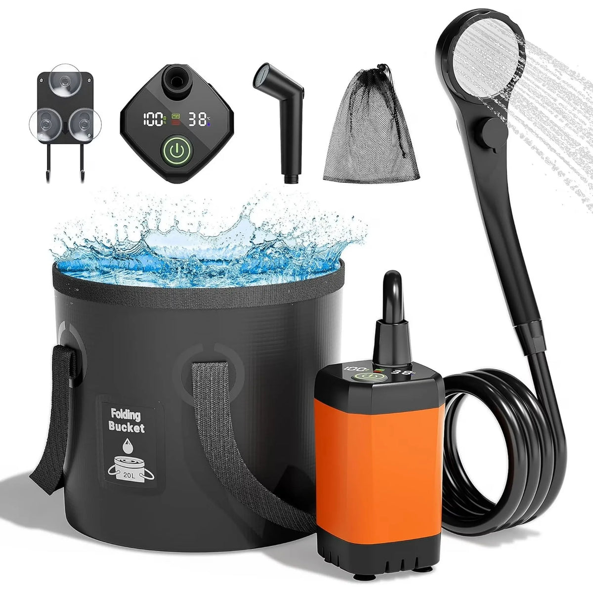 Moriko Rechargeable Electric Camping Shower With Led Display
