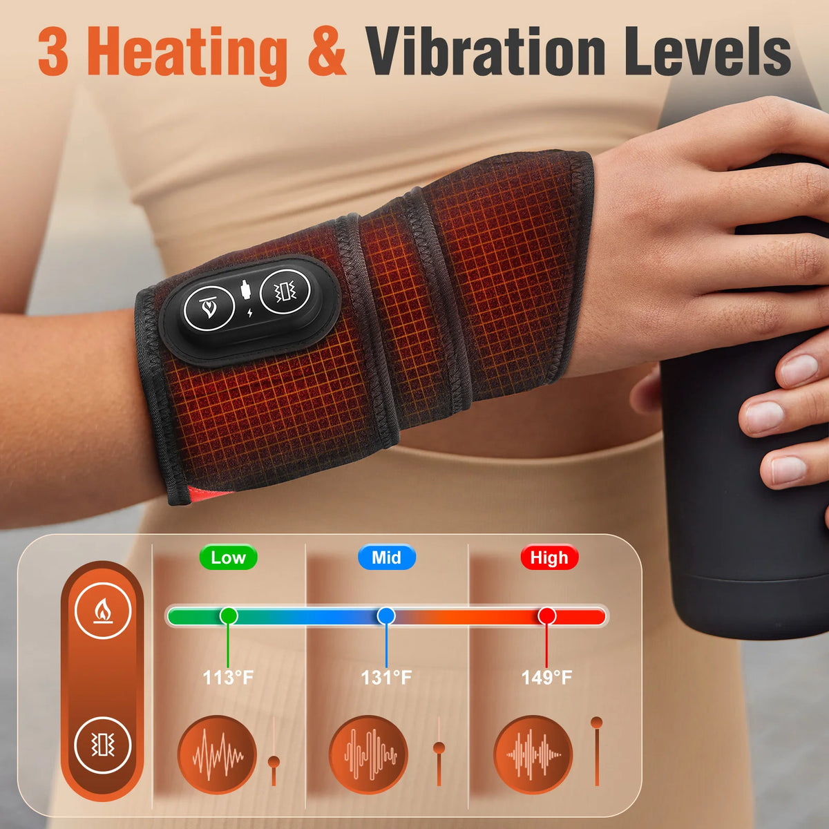 Moajaza Electric Heated Wrist Wrap For Joint Support And Care