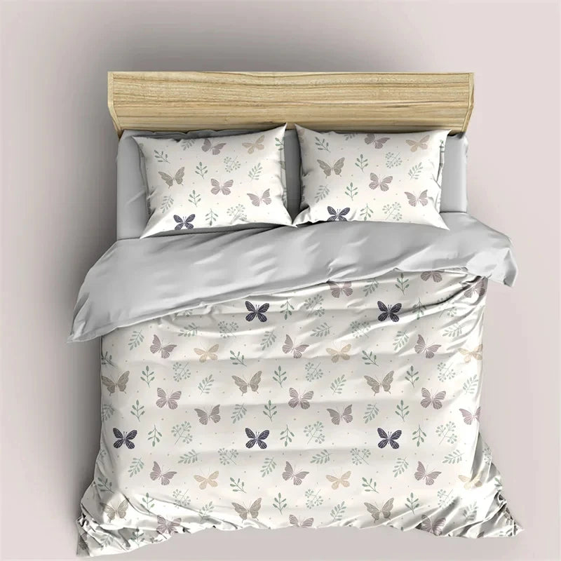 Bohemian Mandala Botanical Floral Brushed Duvet Cover Set