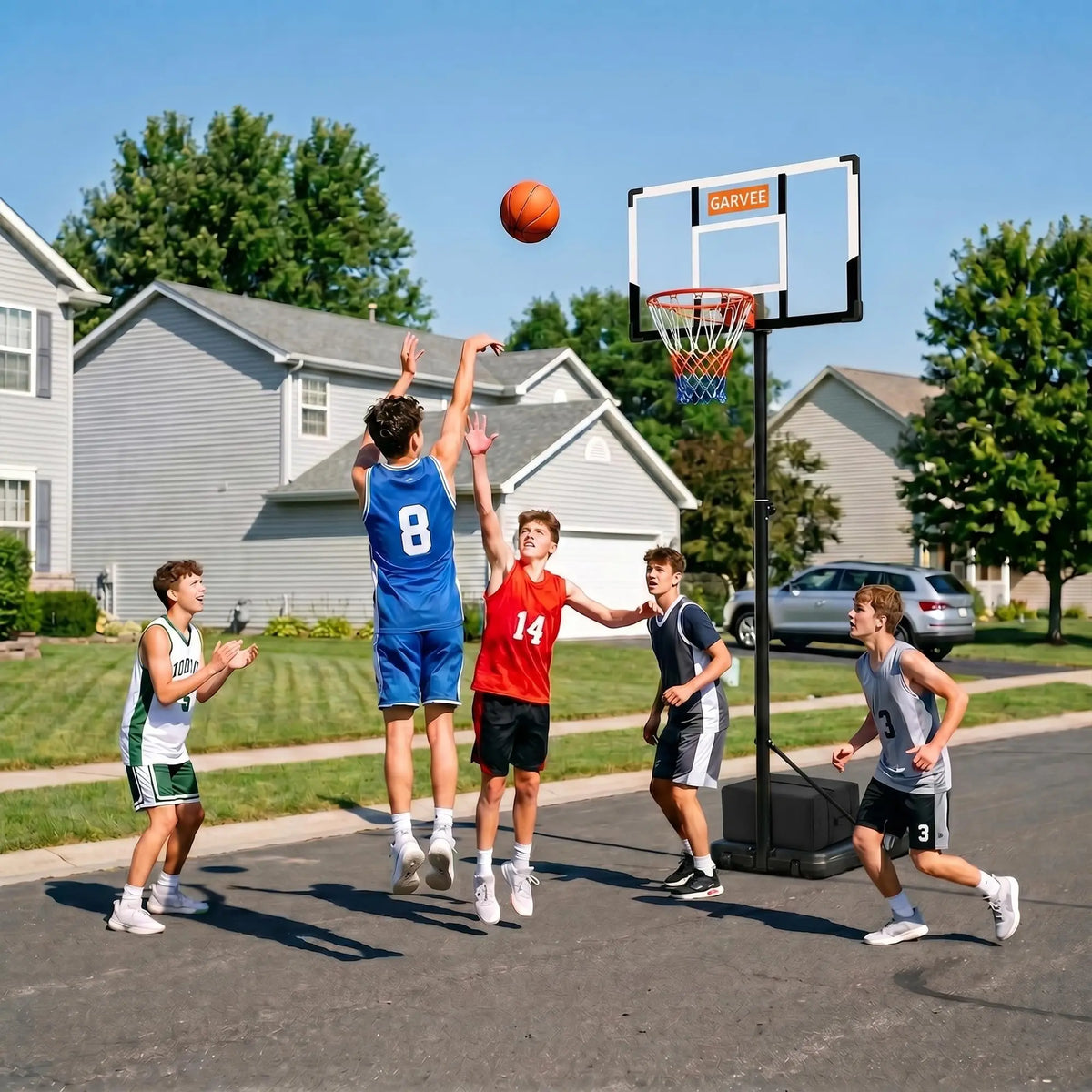 HiMiss Portable Adjustable Basketball Hoop With Wheels And Net